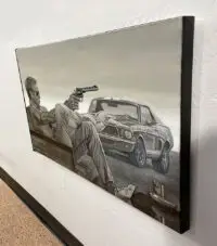 Steve McQueen painting by Longhofer